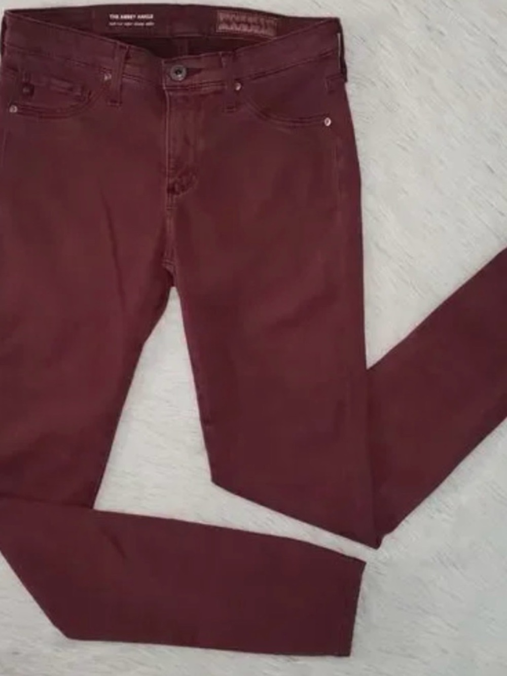 1822 Denim Wine-Colored Slim Stretch Jeans - Picture 3 of 10